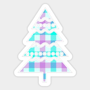 Light Tartan Yule Christmas Tree Sticker